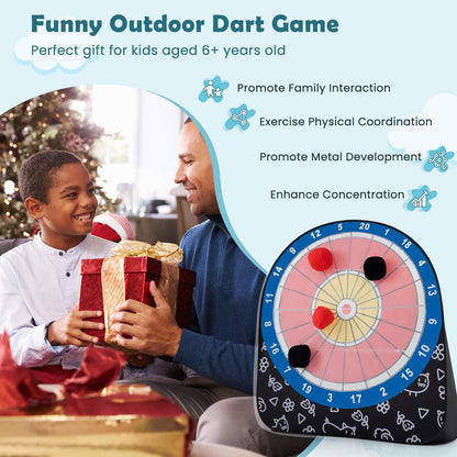 Foldable & Portable Dartboard with 4 Kick Balls Carrying Bag for Kids