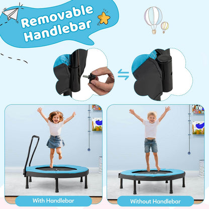 Trampoline with Foam Handlebar & Safety Pad for 3-6 Years Old Toddlers