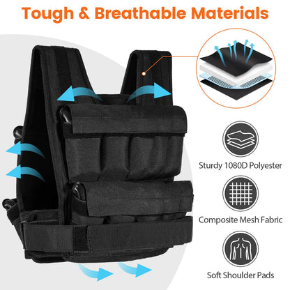 Heavy-Duty Weighted Workout Vest for Strength Training and Running