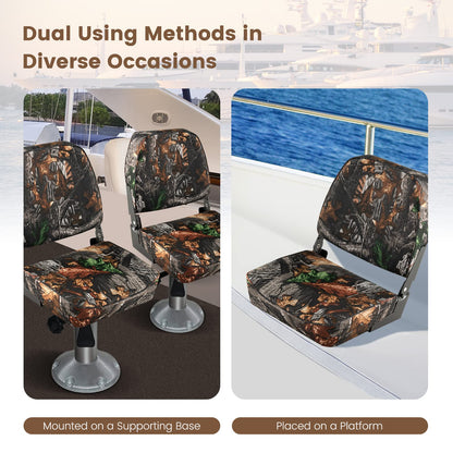 2-Piece Low Back Boat Seat Set for Most Support Bases