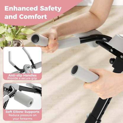 Ab Workout Machine with Elbow Support Knee Protection and LCD Monitor