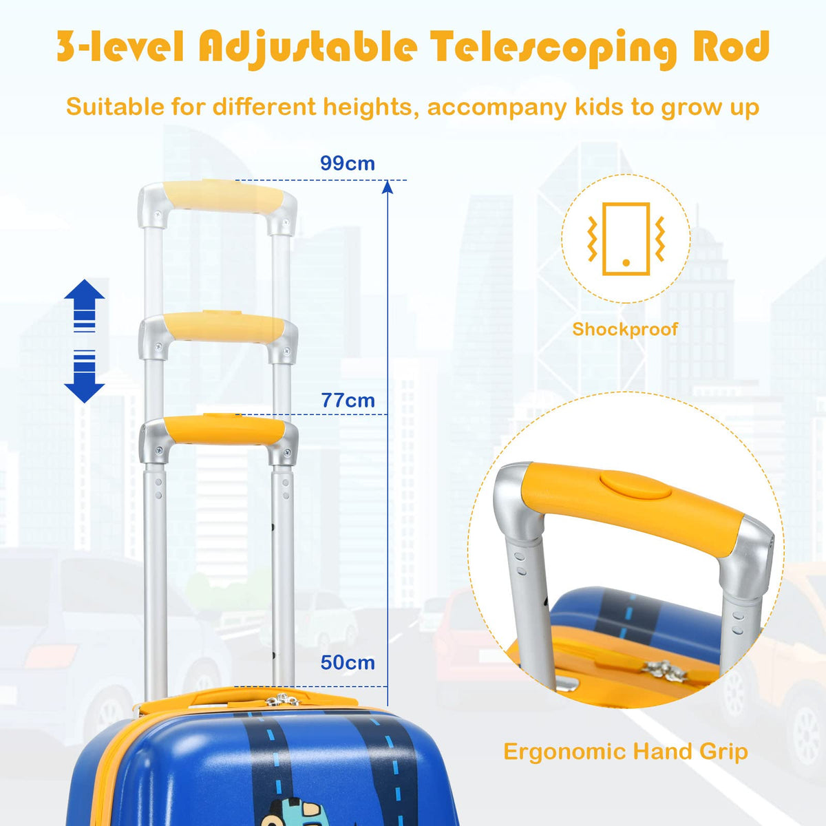 2 Pieces Kids Luggage Set with Wheels for Children