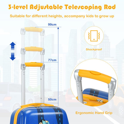 2 Pieces Kids Luggage Set with Wheels for Children