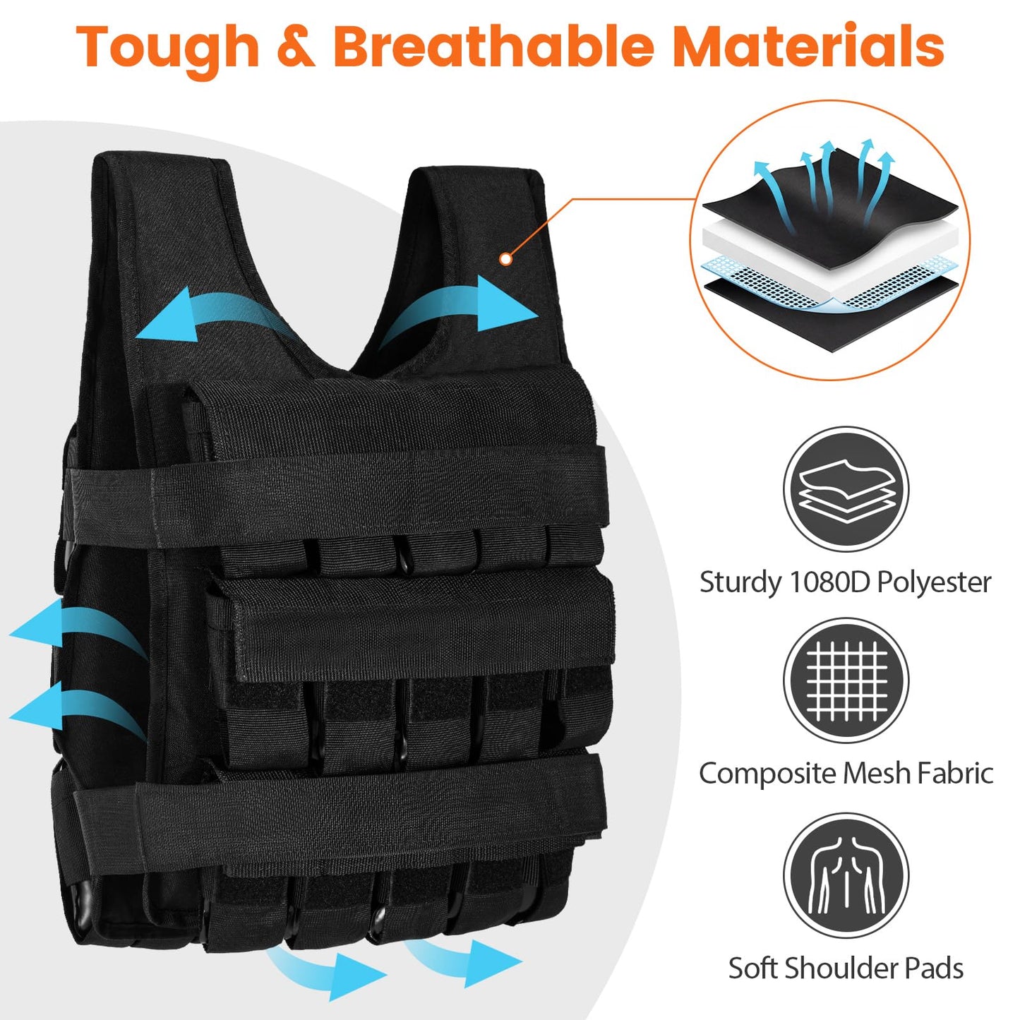 Adjustable Weighted Vest for Men and Women for Strength Training and Running