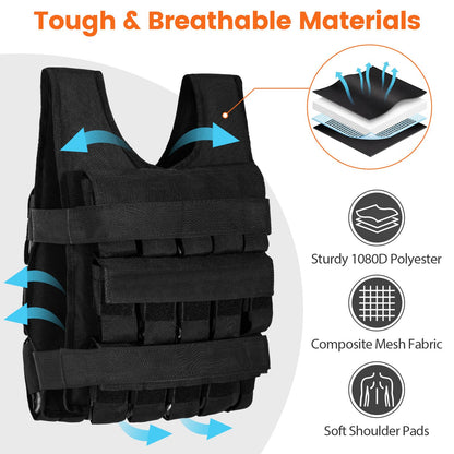 Adjustable Weighted Vest for Men and Women for Strength Training and Running