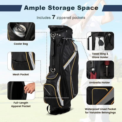 Golf Stand Bag Golf Club Bag w/ 8 Way Top Dividers