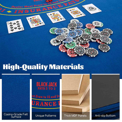 1.2M 8-Player Foldable Poker Table Top for Family Game