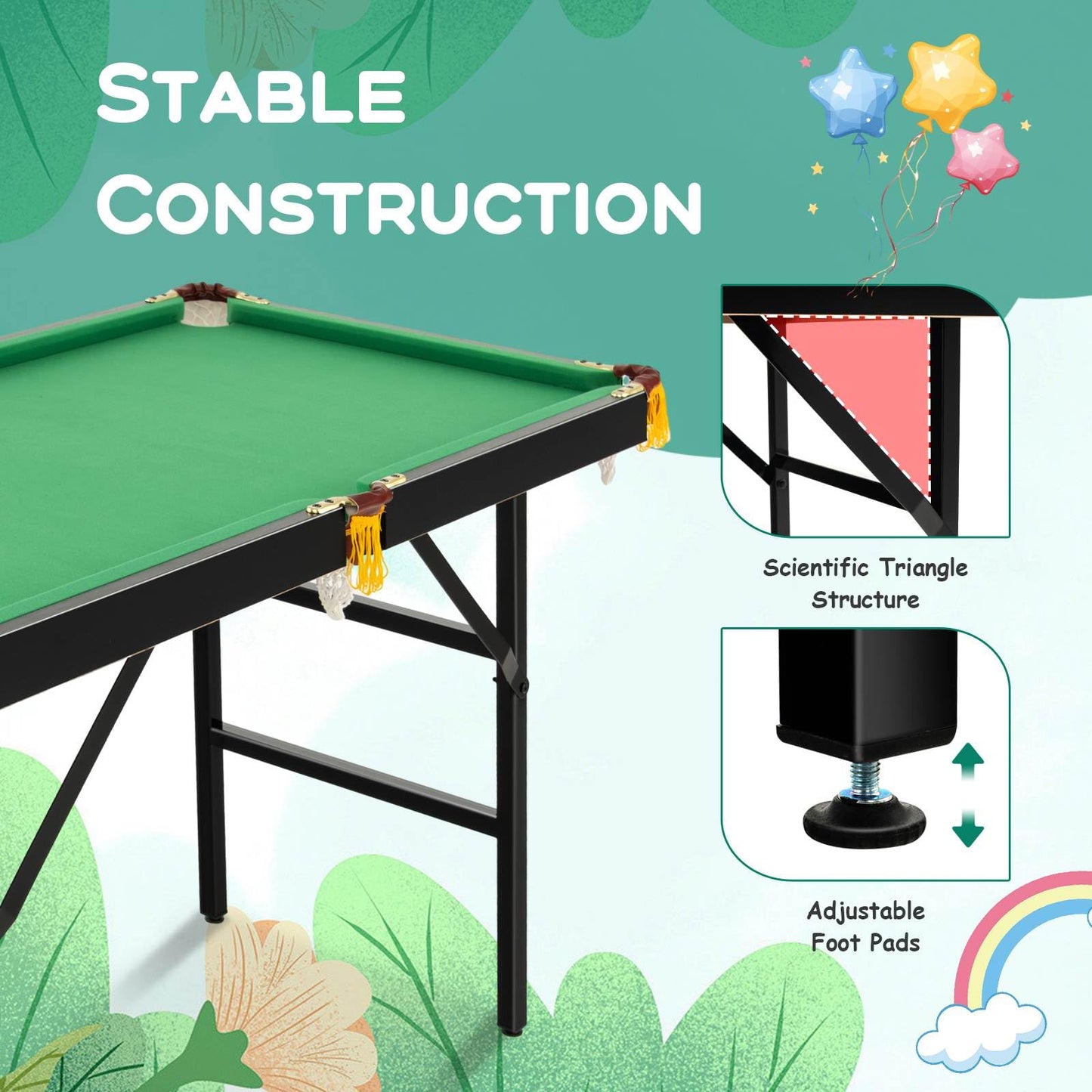 122 CM Folding Billiard/Pool Table Set w/Accessories