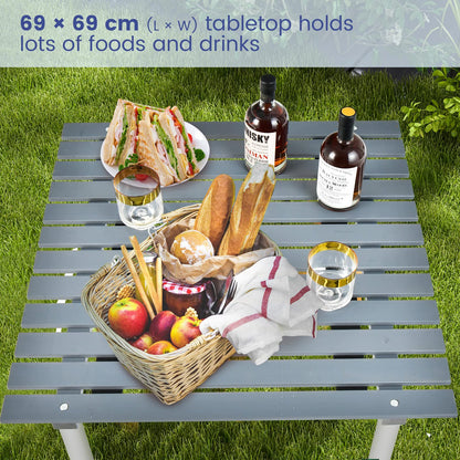 Solid Fir Wood Portable Roll up Table with Carry Bag for Camping