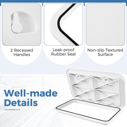 60.5 x 35.5 cm (L x W) Boat Hatch w/ 180°Lid Hinge & Non-Slip Surface