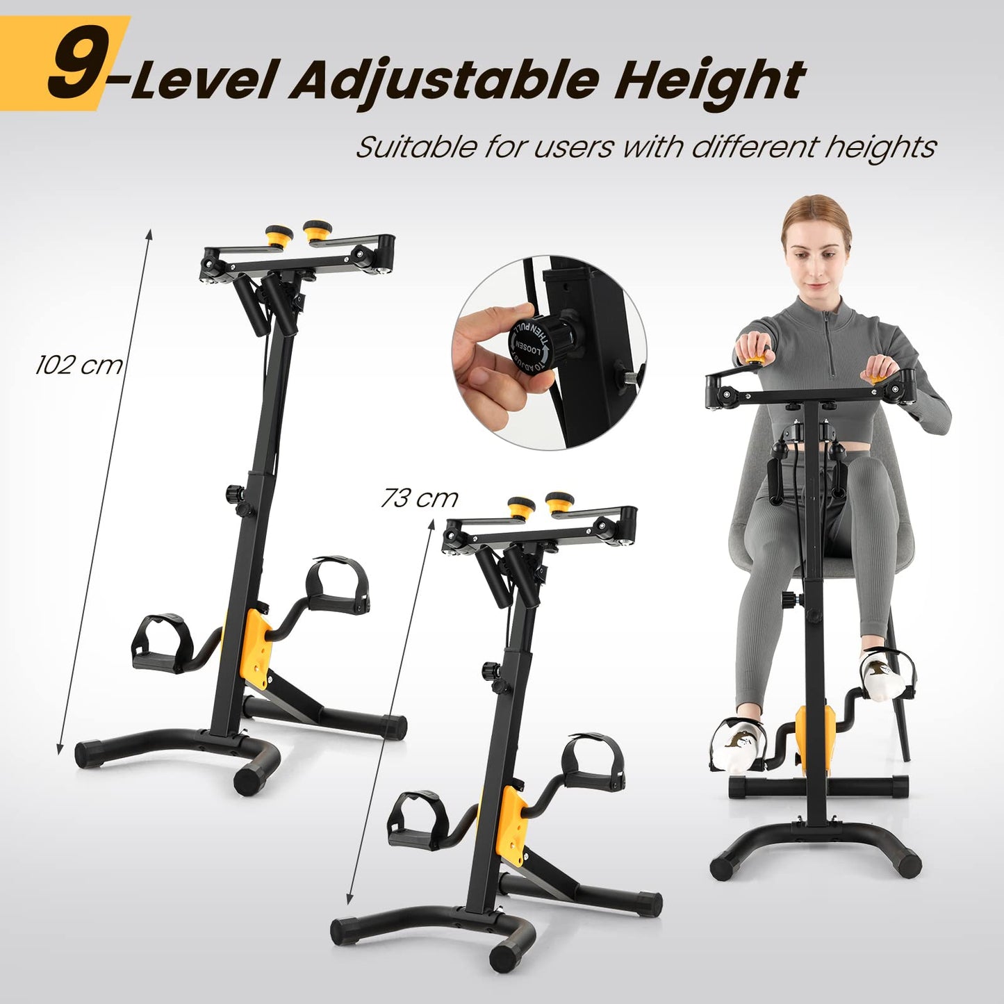 Hand Arm Leg and Knee Elderly Home Pedal Exercise Bike with Adjustable Handgrip