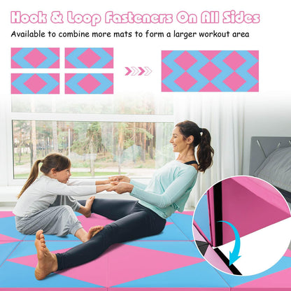 240 x 117 x 5 cm Gymnastics Mat with Carrying Handles & Hook and Loop Fasteners