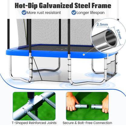 10 x 8 FT Heavy Duty Trampoline with Basketball Hoop