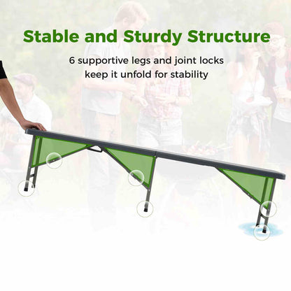 180cm Outdoor Plastic Folding Bench with Handle and Lock