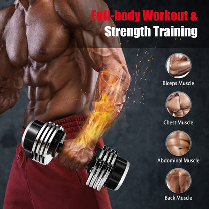2 PACK Weight Adjustable Dumbbells with Anti-Slip Handle