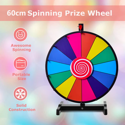 24" Tabletop Spinning Prize Wheel for Kids Adults w/Dry Erase and Marker