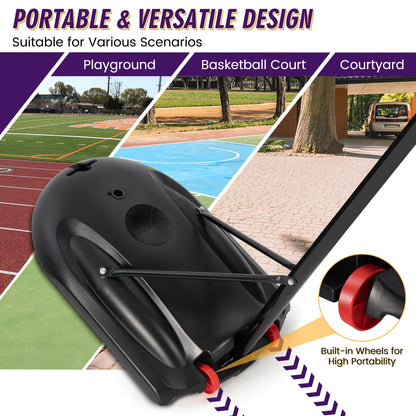 170-230cm Height Adjustable Basketball Stand with 32" Backboard & 16" Rim