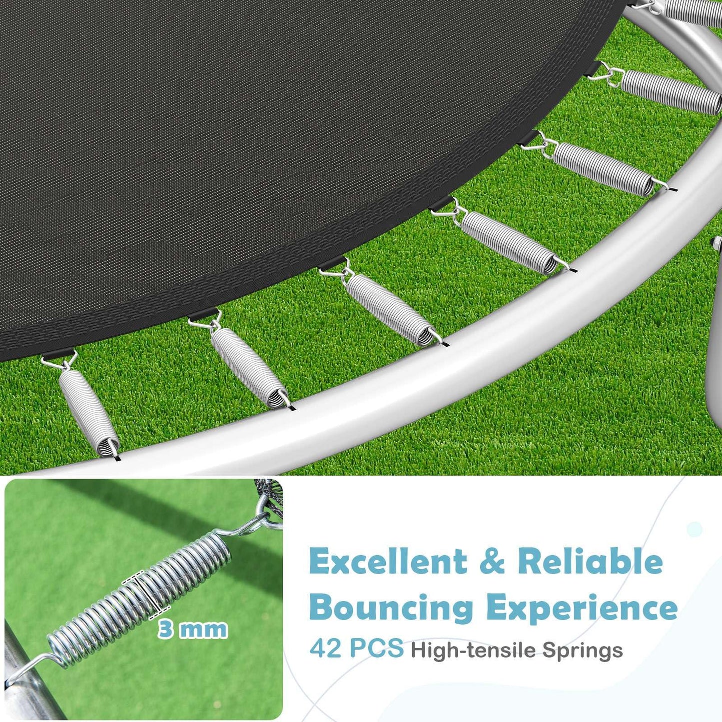 Heavy Duty Recreational Trampoline with Safety Enclosure Net