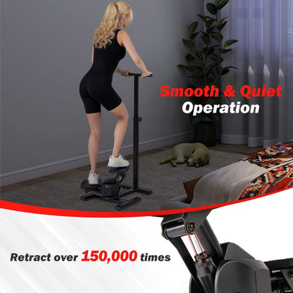 Twist Stair Stepper Workout Equipment with Height-Adjustable Handlebar & Non-slip Pedals