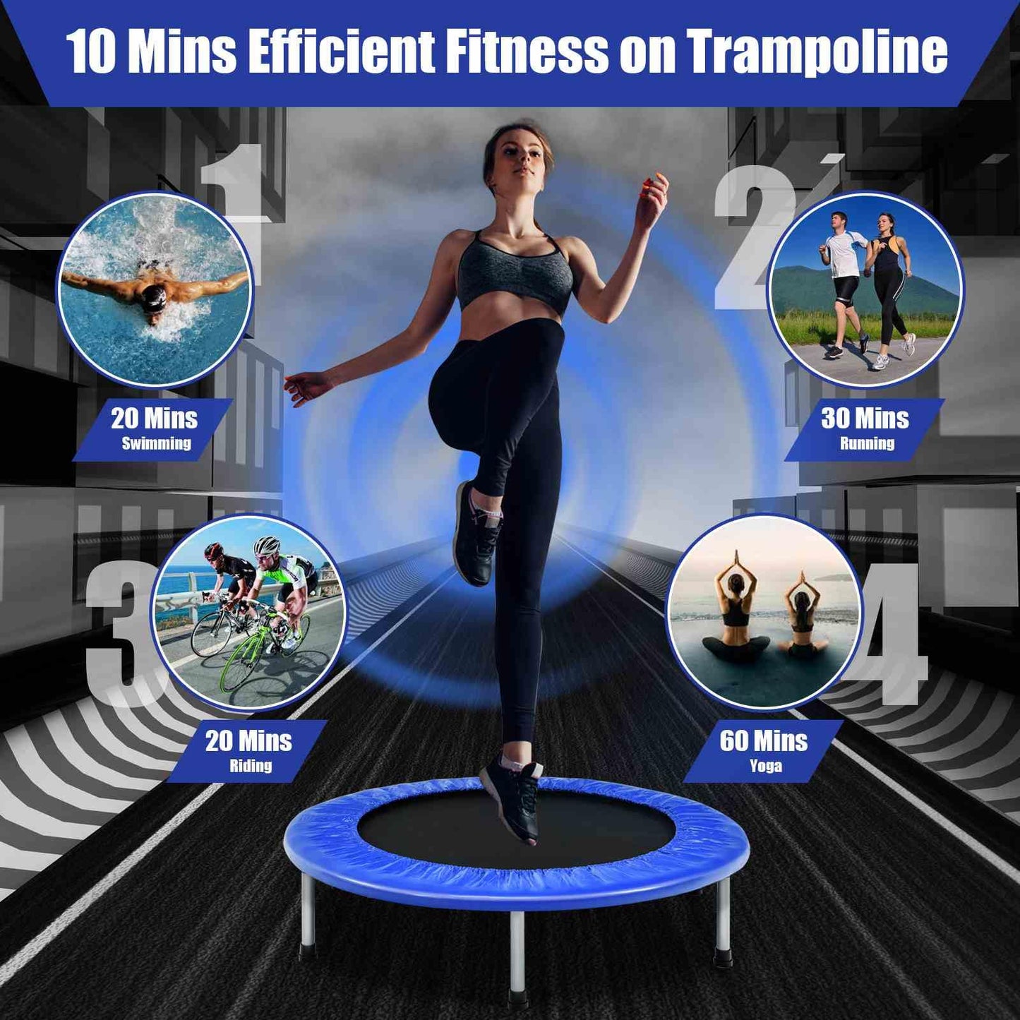 Mini Folding Trampoline for Indoor and Outdoor Activities
