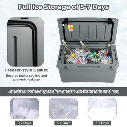 47L Insulated Portable Ice Chest with Integrated Cup Holders