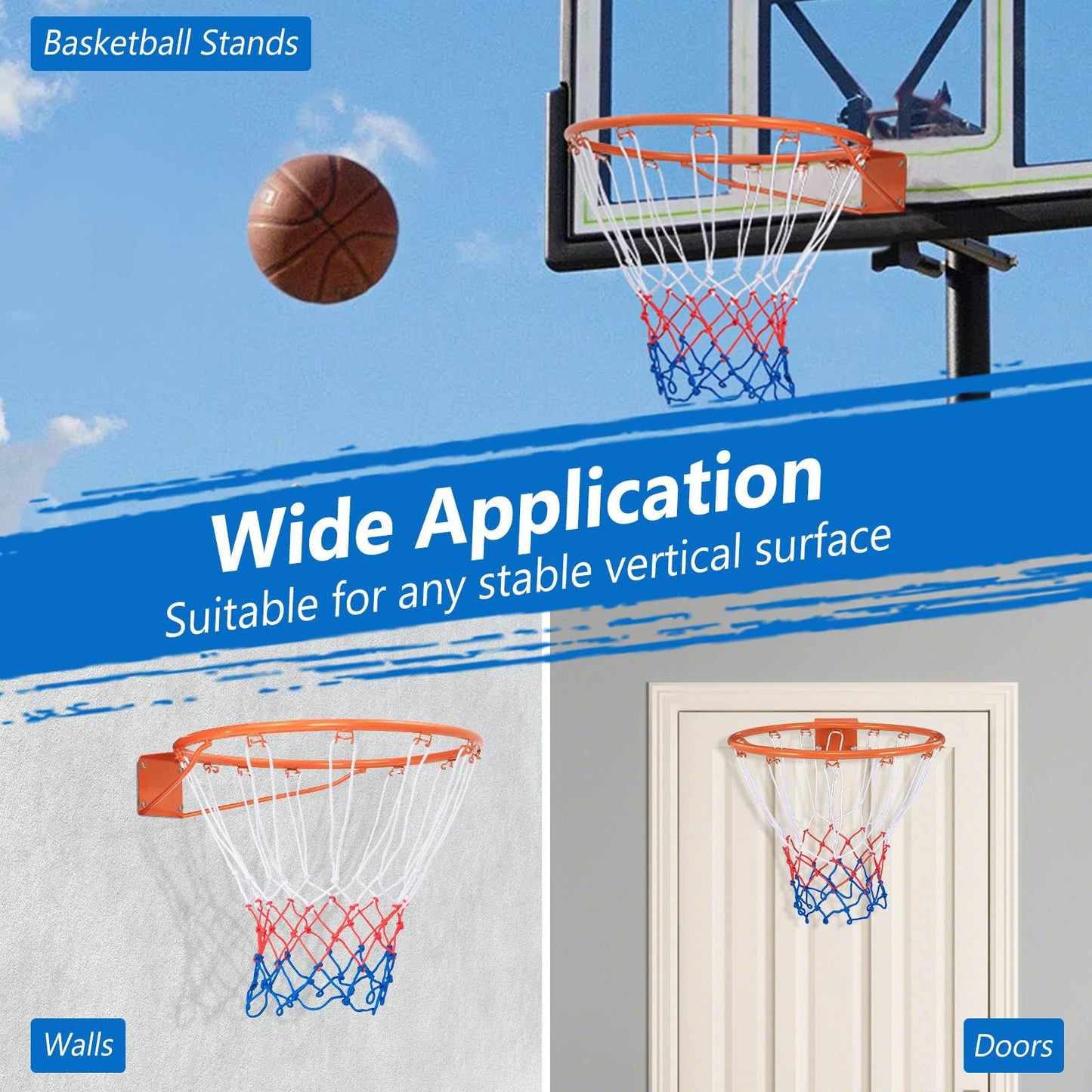 38 cm Wall Door Mounted Basketball Goal Rim for Indoor Outdoor