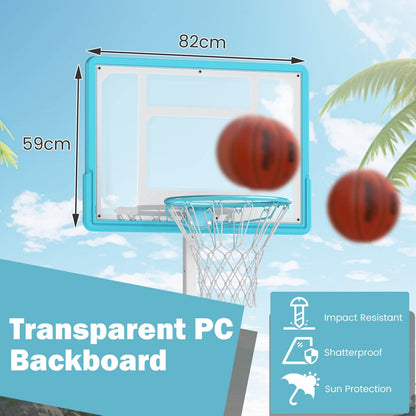 Pool Basketball Hoop with 82cm Shatterproof Backboard for Indoor Outdoor