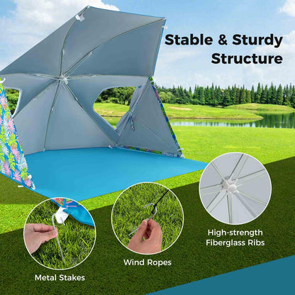 Pop up Sunshade Umbrella w/Portable Carrying Bag UPF50+ Sun Protection