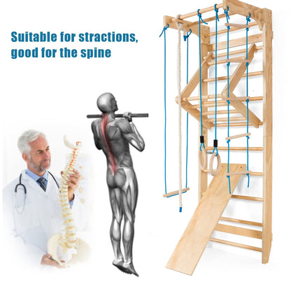 Wooden Rung Wall Climbing Wall Gymnastic Wall for Family