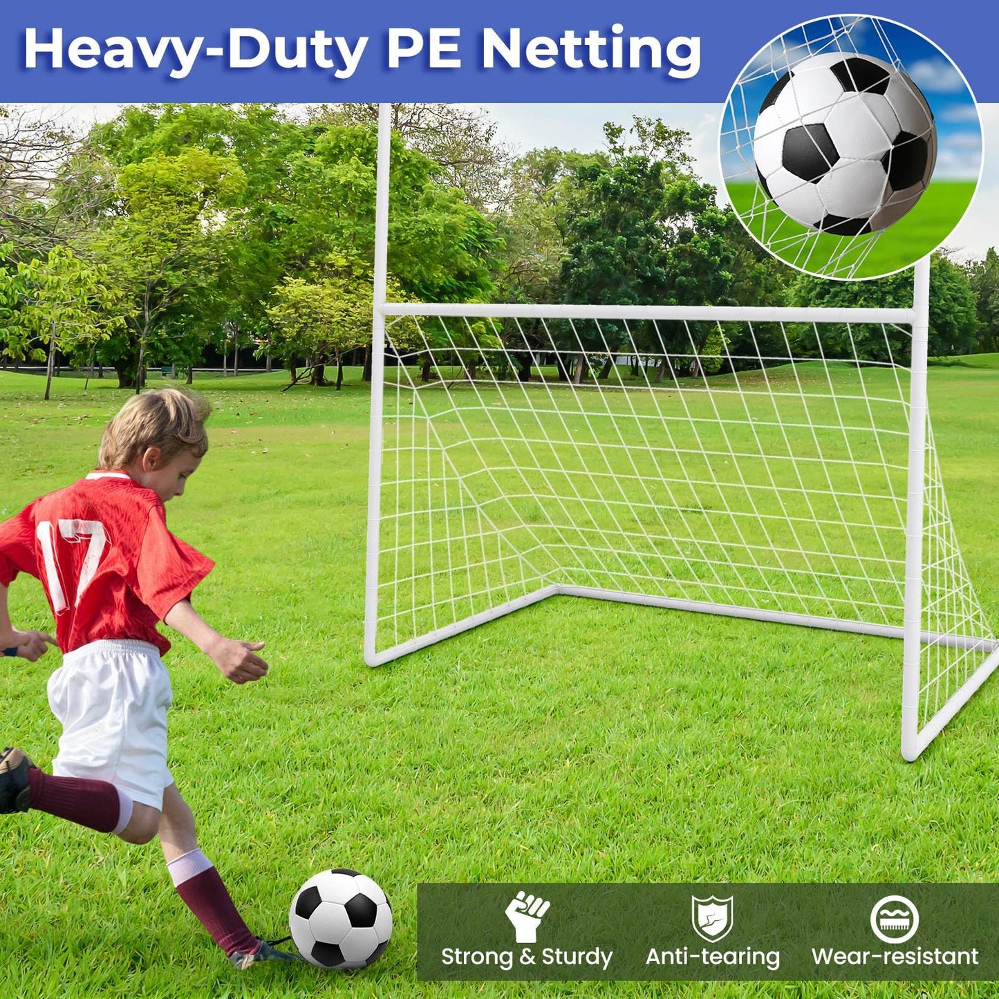 2 in 1 Backyard Football Net with PE Netting for Park