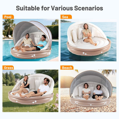 Inflatable Canopy Island w/Retractable & Removable Canopy SPF50+