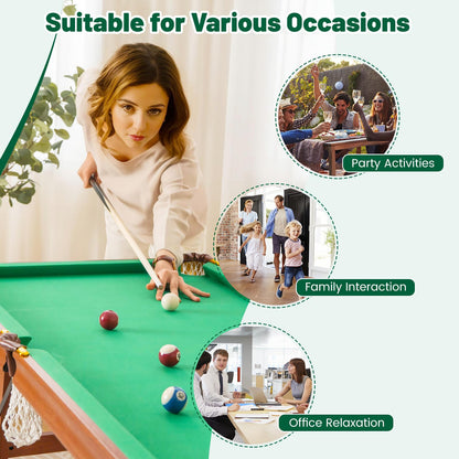 Portable Billiards Table Game with Foldable Legs for Family Game Bar Gym Room