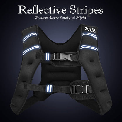 Weighted Vest 9 Workout Vest with Adjustable Buckles & Mesh Bag