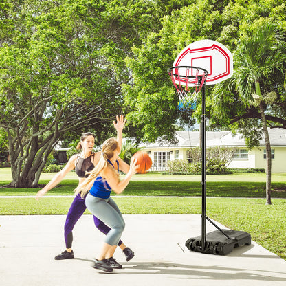 Height Adjustable Basketball System with 2 Nets Fillable Base 2 Built-in Wheels