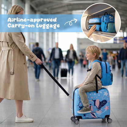2 Pieces Kid Luggage Set with Spinner Wheels
