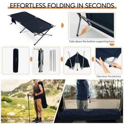 Folding Camping Cot Extra Wide Sleeping Pad for Adults and Children