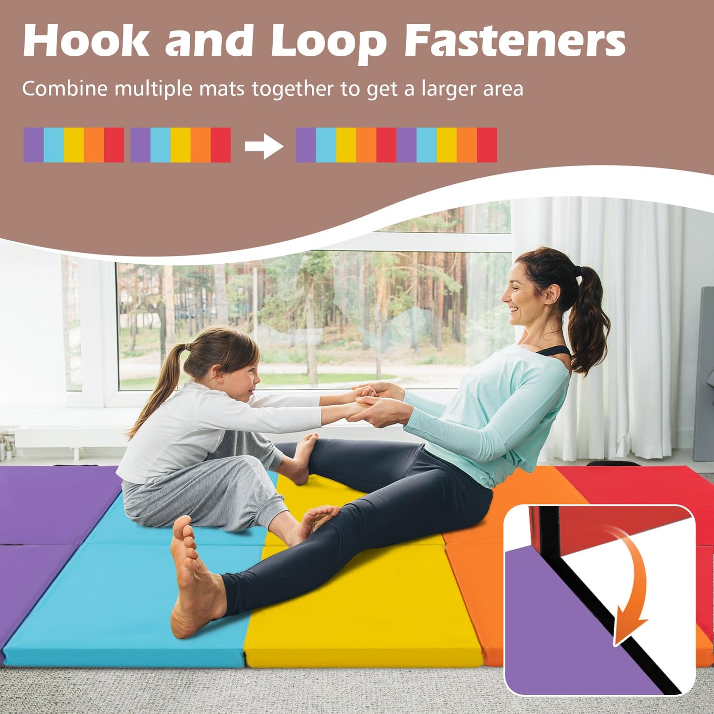 200 cm x 75 cm Tumbling Mat for Kids Portable & Lightweight PU Leather Exercise Mat