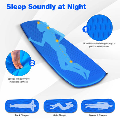 Self Inflating Camping Air Mattress Inflatable Sleeping Pad