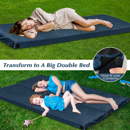 Foldable Camping Mattress with High Density Foam Cushion & Anti-Slip Bottom