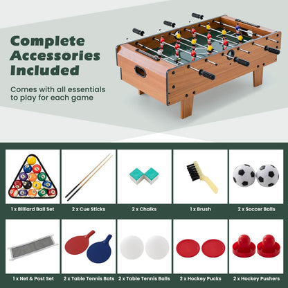 4 in 1 Combo Game Table Set for Kids & Adults