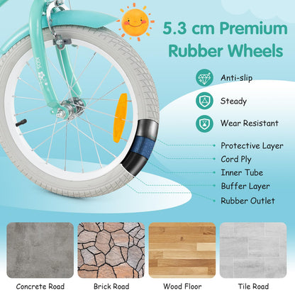 Kids Bike with Front Handbrake and Rear Coaster Brake for 3-4/3-5/4-7/4-8 Years Old