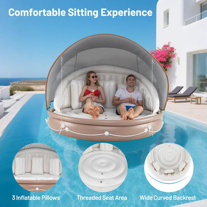 Inflatable Canopy Island w/Retractable & Removable Canopy SPF50+