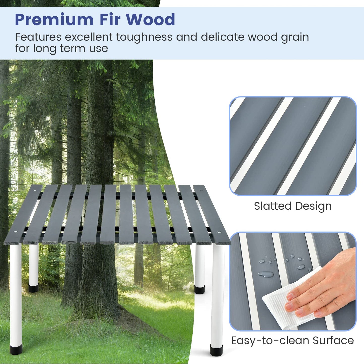 Solid Fir Wood Portable Roll up Table with Carry Bag for Camping