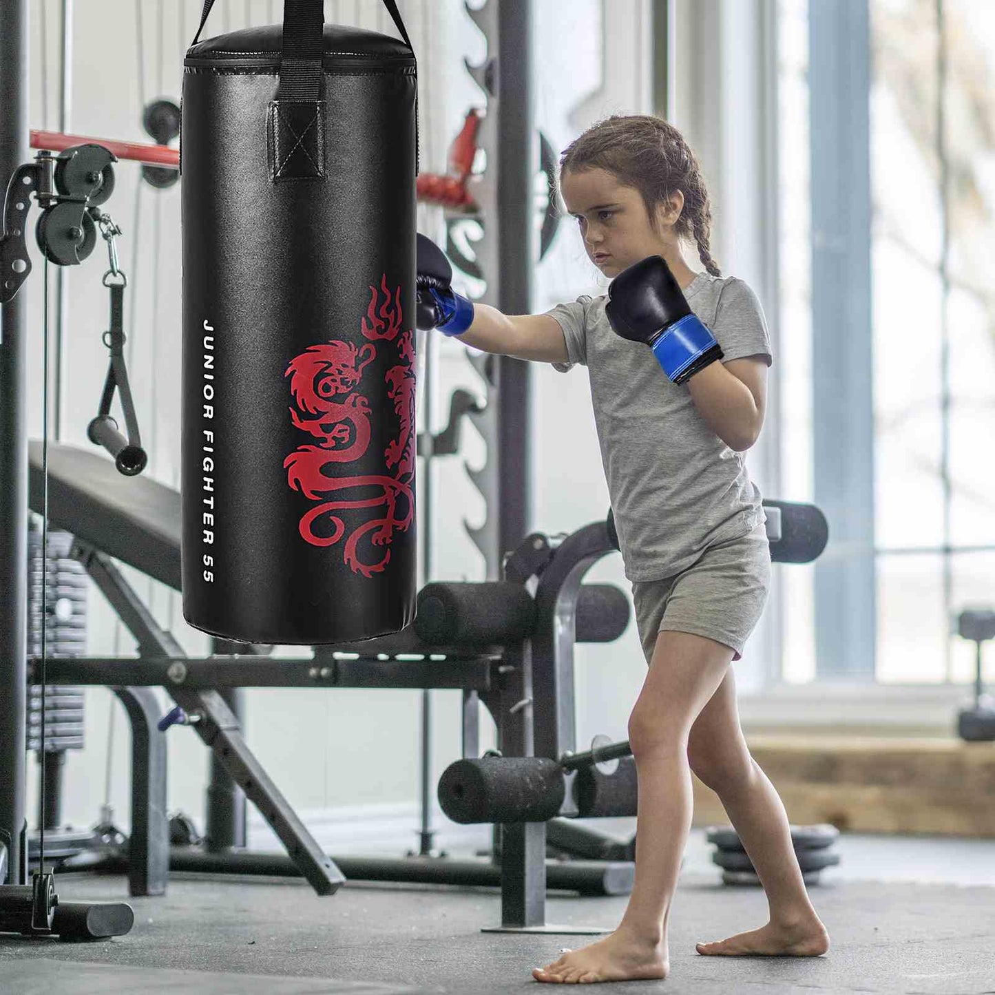 5 Pieces Kids Punching Bag Set Hanging Punching Set with Boxing Gloves