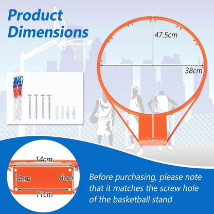 38 cm Wall Door Mounted Basketball Goal Rim for Indoor Outdoor