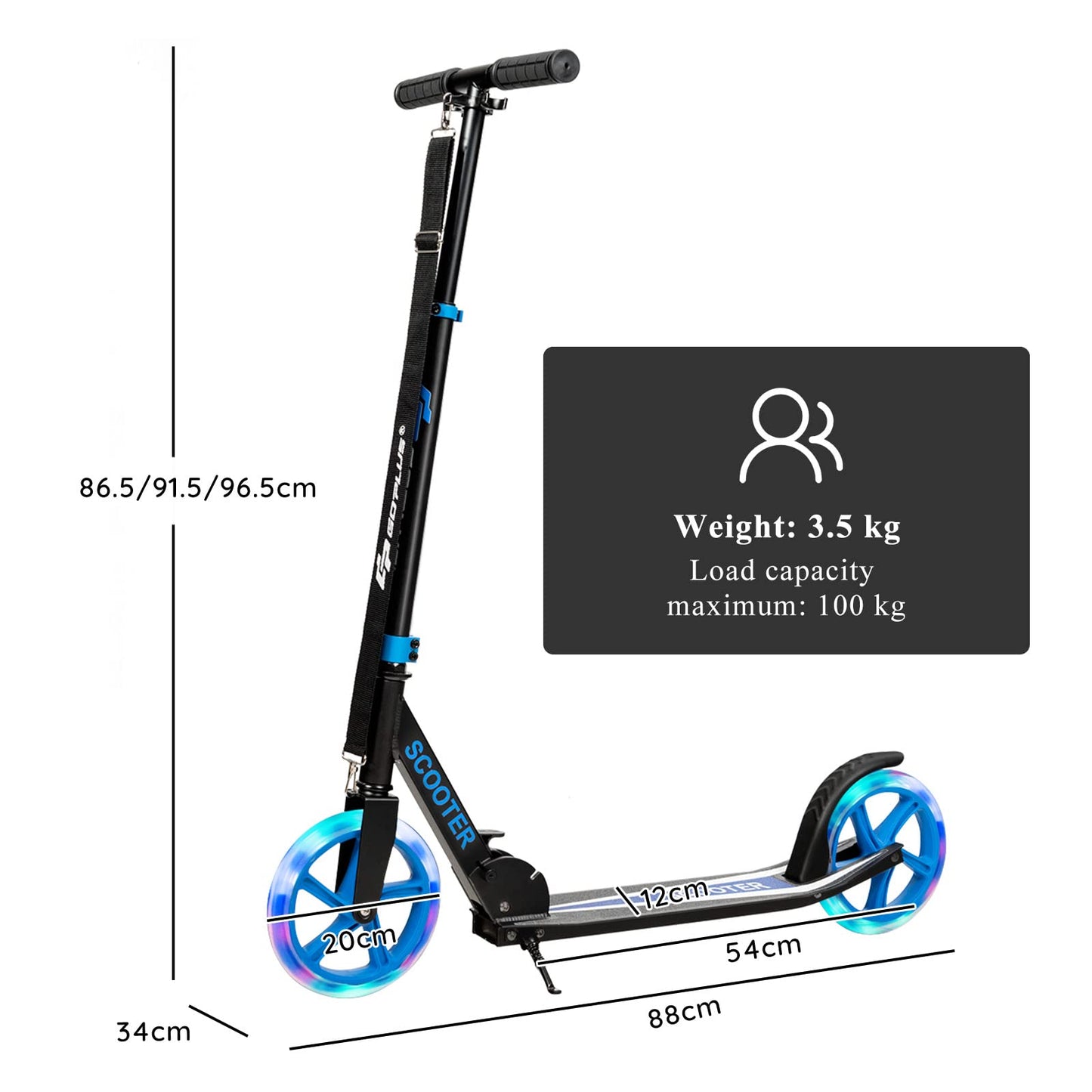 Kids Folding Kick Scooter for Children Teens w/2 Flash Wheels