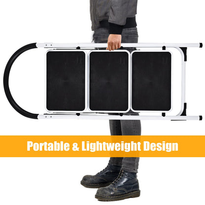 Folding 2/3 Steps Iron Stepladder with Platform and Handrail