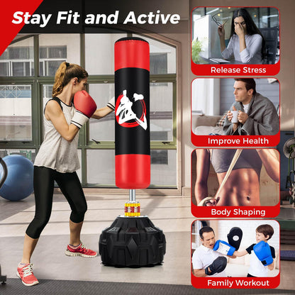 1.8m Freestanding Punching Bag for Home Office MMA Boxing Training