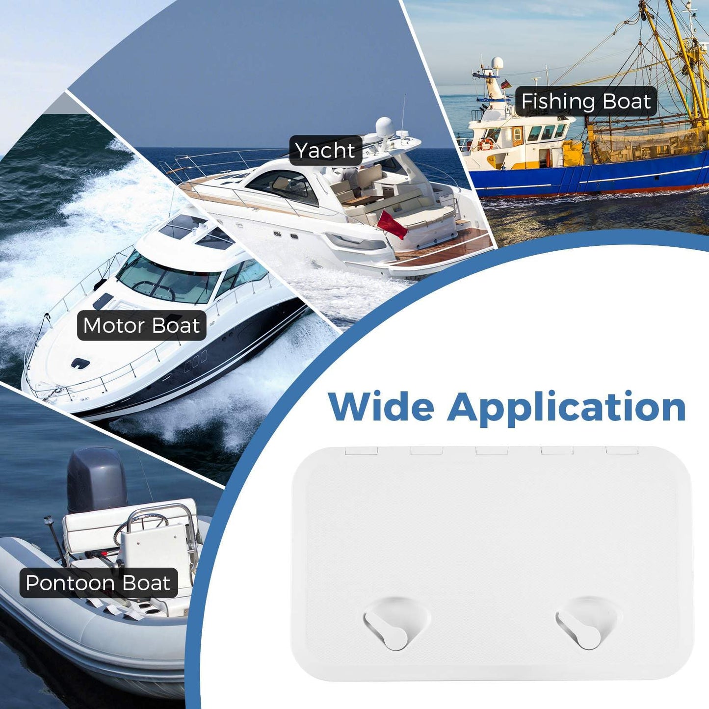 60.5 x 35.5 cm (L x W) Boat Hatch w/ 180°Lid Hinge & Non-Slip Surface