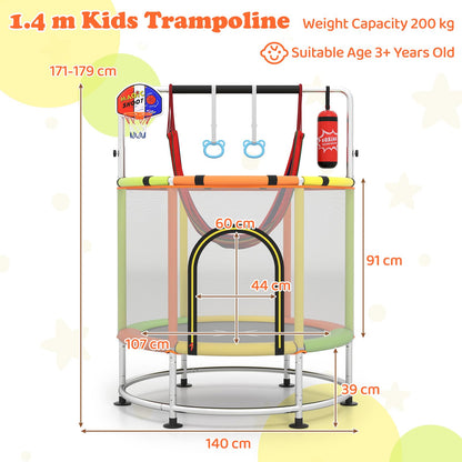 55" Kids Trampoline for 3-6 Years Old Boys & Girls